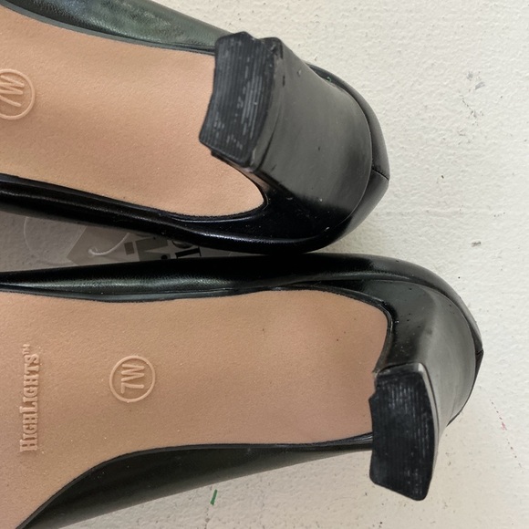 VINTAGE NEW BLACK HEELS 7 W - Picture 5 of 12